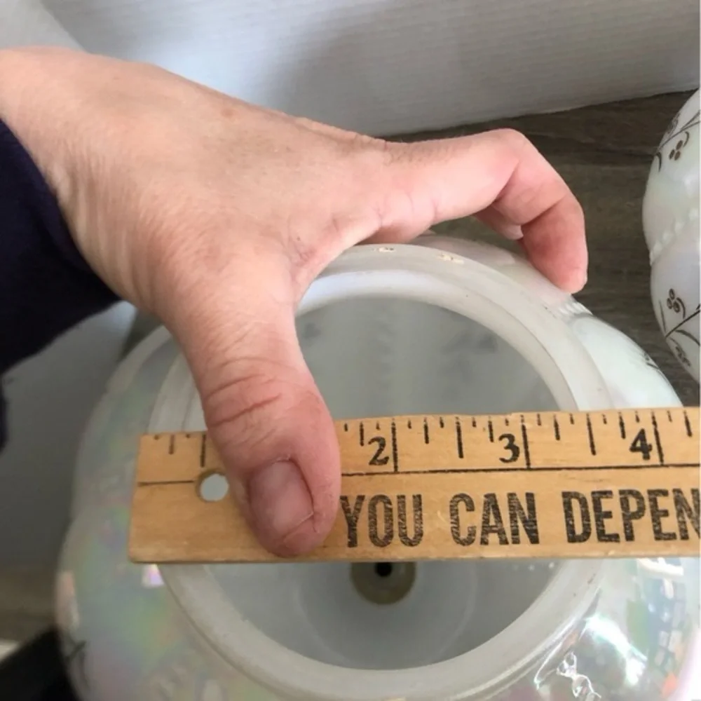 Vtg Pearlescent Globe Light Shades